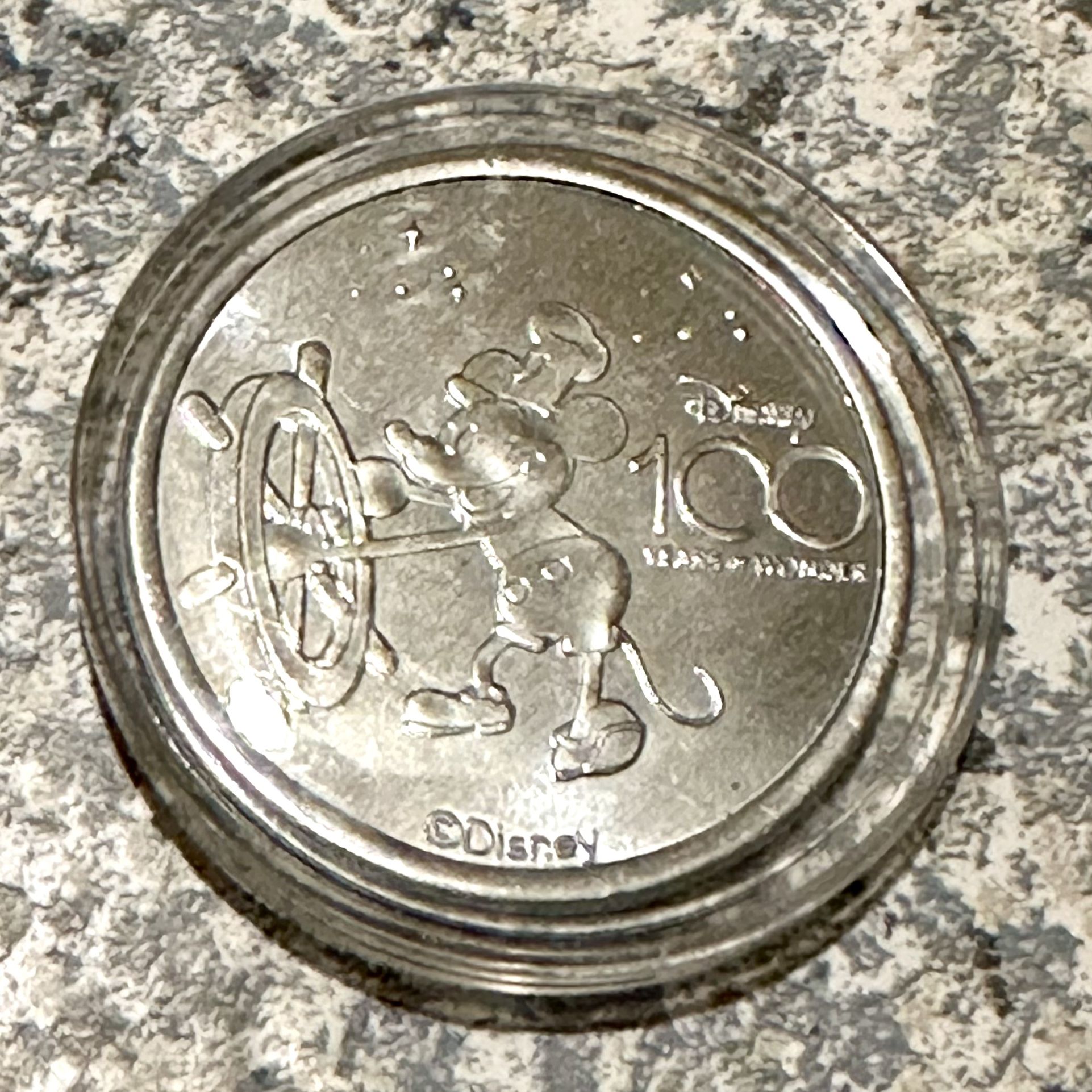 Disney 100 Years of Wonder Collectible Medallion - Steamboat Willie Coin Case