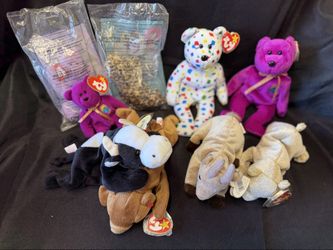Ty Beanie Baby Lot of 9 - Millennium, Ty 2K, Daisy, Goatee, Cubbie, McDonald's