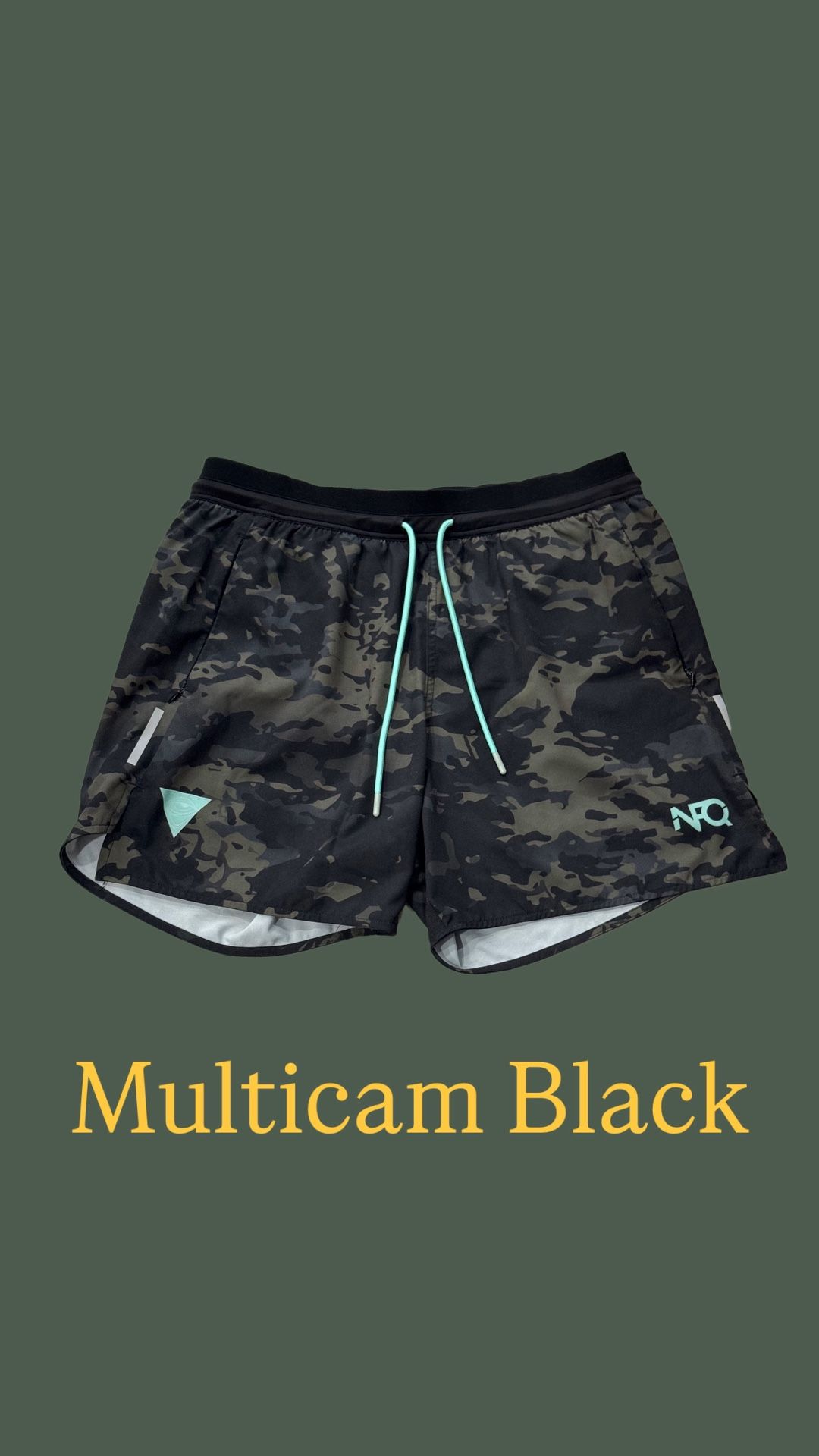 NFQ/White Phosphorus Multicam Black Running Shorts