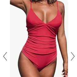 Cupshe coral one piece swimsuit medium