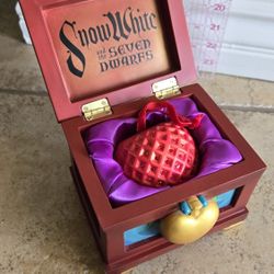 DISNEY Snow White Jeweled Poison Apple Ornament In Box