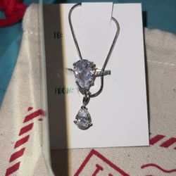 Water drop shape, necklace and ring
