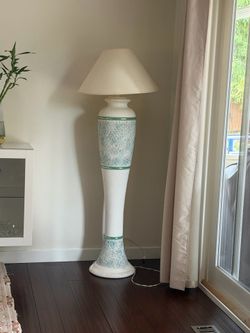 Matching Ceramic Table & Floor Lamp Set