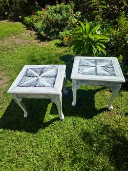 Two white French style side tables