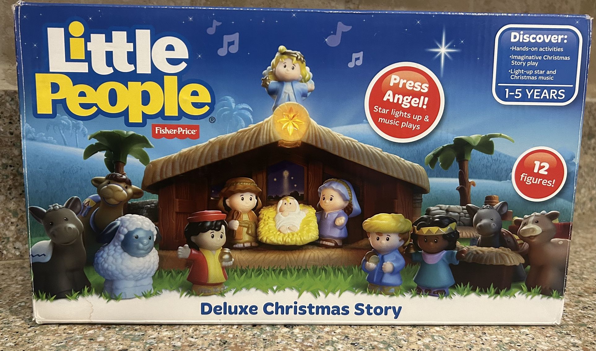 Fisher price LITTLE PEOPLE DELUXE CHRISTMAS STORY Musical Lights NATIVITY SET