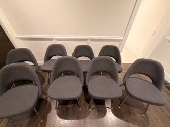 Saarinen Executive Side Chair in grey upholstery by France and sons - set of 8 chairs