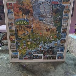 2012 White Mountain Puzzle MAINE State Map Puzzle New