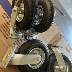 8” Pneumatic Casters Set