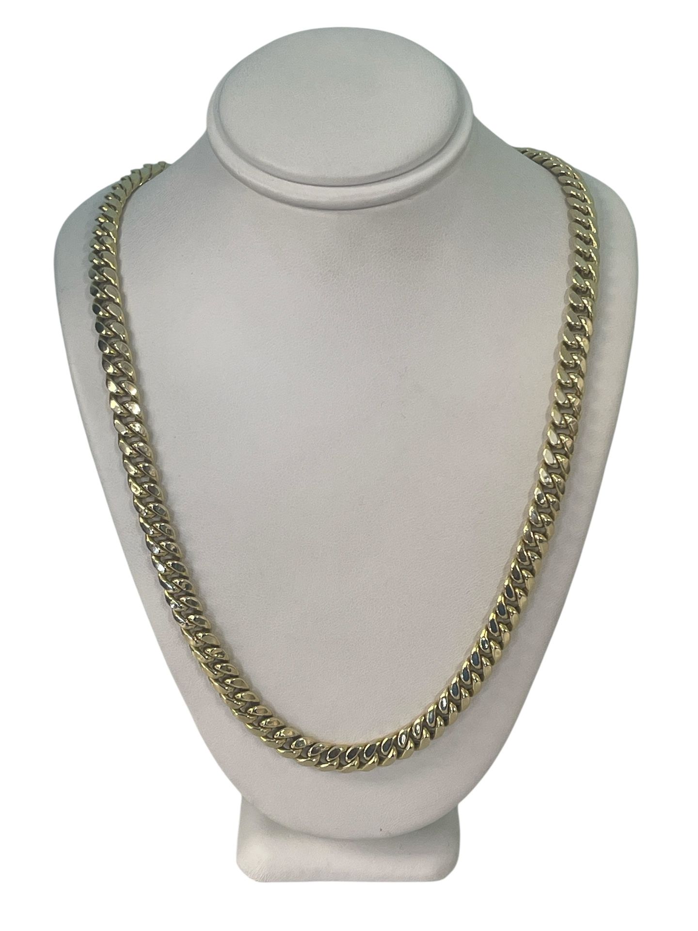 14kt Yellow Gold Semi Hollow Cuban Link Chain