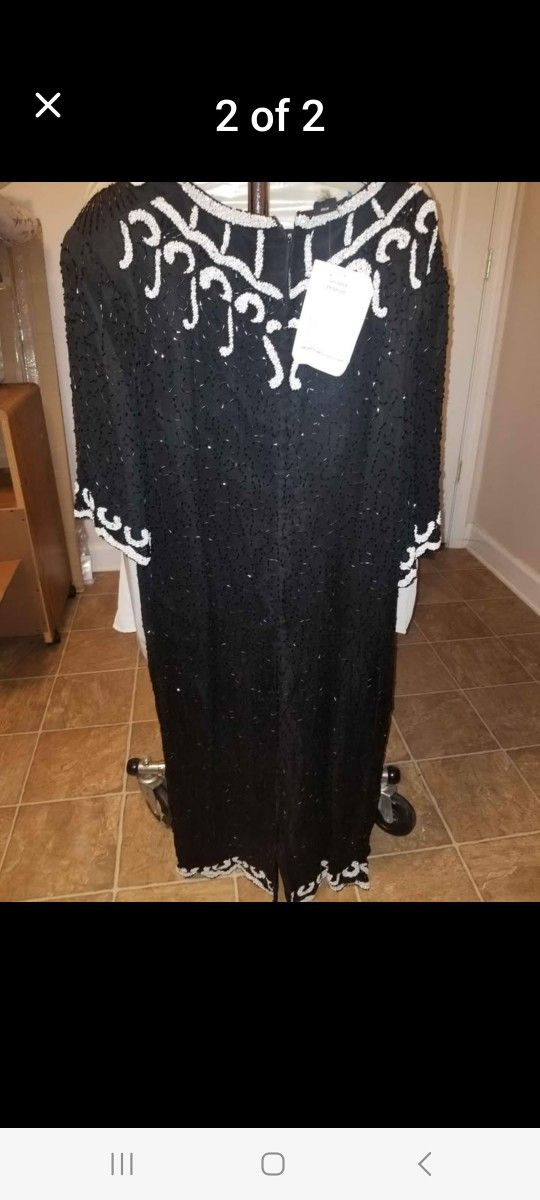 ELEGANT Black And White SEQUENCE Dress