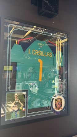 Iker Casillas Signed Spain #1 Framed Jersey – Authenticated