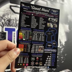Business Cards, Yard Signs, Banners, Car Magnets, Menus, Posters, Flyers