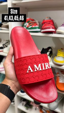 AMIRI RED MONOGRAM LOGO SLIDES