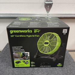 Greenworks PowerAll 10” Cordless Hybrid Box Fan Brand New