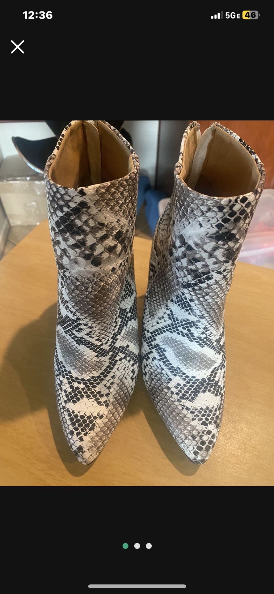 Women’s Snakeskin Print Booties Size 8
