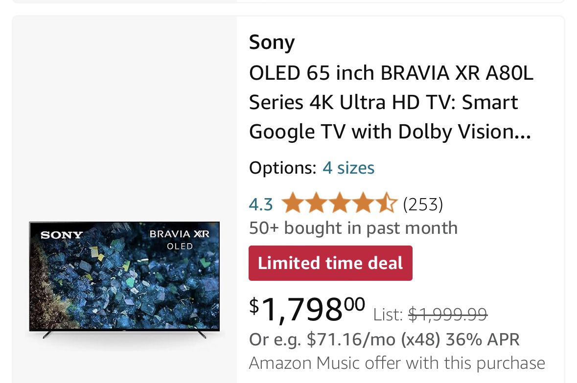 Sony Bravia XR OLED 65 Inch 