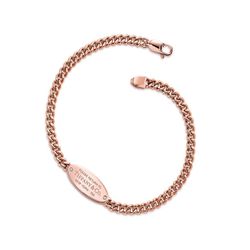 18K Rose Gold Diamond Return To Tiffany Oval ID Bracelet