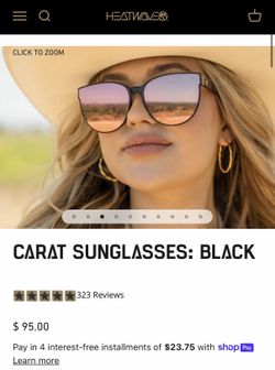 Brand New Heatwave Brand, Carat Black Polarized Sunglasses with pink lense💖