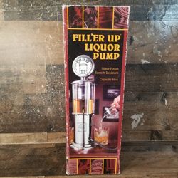 Liquor Dispenser Pump 32 oz Old FASHIONED GAS BAR Replica Silver Finish Man Cave