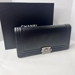 Chanel Original Clasp Boy Black Lambskin Clutch- AUTHENTIC 