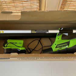 Pending~NEW Greenworks 40v Cordless Strong Trimmer & Leaf Blower Combo Kit