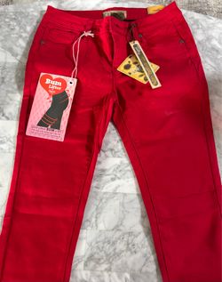 Red women jeans