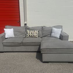 Bob’s Discount Gray Sectional w/ Storage Chaise - Free Curbside Delivery