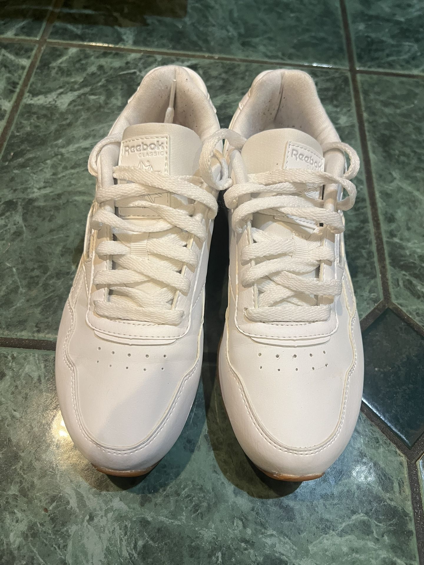 Reebok Royal Glide Classic White Sneakers Leather Athletic Size 7.5