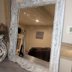 Gorgeous Antique French Gesso Wood Mirror 