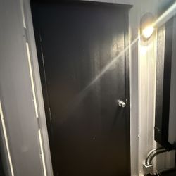 3x7 Commercial Metal Door — Black Finish — Key Included