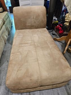 Beige Microfiber Chaise Lounge