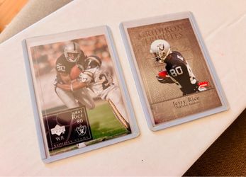 JERRY RICE / OAKLAND RAIDERS — Lot of Two Football Cards