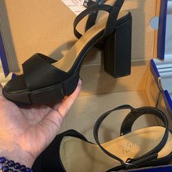 New Rouge Chunky Platform Heels 8 1/2 Or 9