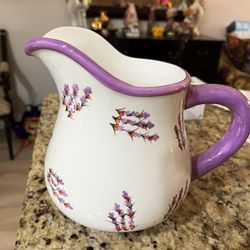 Beautiful Water Pitcher In Purple And White