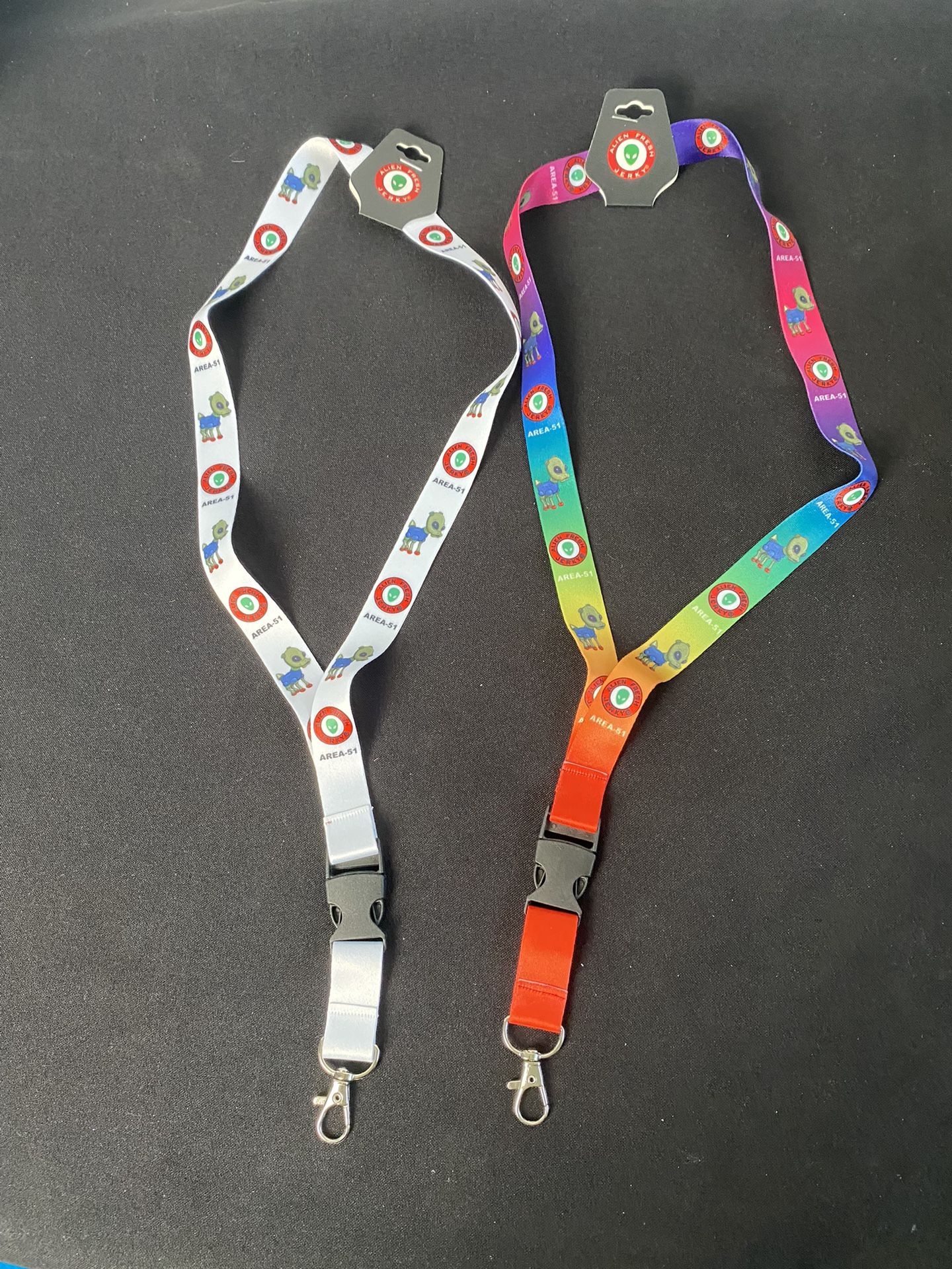 Set of 2 Alien Fresh Jerky Area-51 Lanyard Badge ID Keychain USB Holder Baker (Brand New w/ Tags) ($24 Retail)