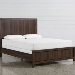 Cal King Brown Wood Panel Bed