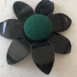 Vintage Brooch Patented Leather 