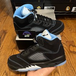 Size 6.5Y, 7Y - Jordan 5 Retro ‘Black University Blue’ Brand New