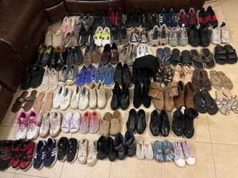 Shoe Lot Men’s Women’s and Kid’s 70 Pairs Athletic Casual