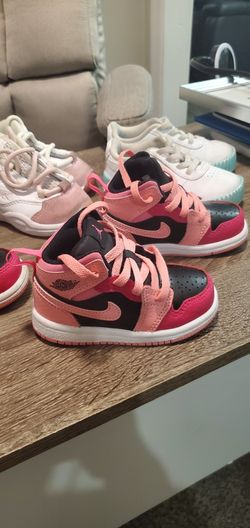Turquoise pink and white cheap jordans