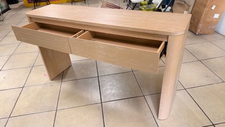 Modern Entryway Console Table, Sofa Table with Drawers, 63 Inch Long Hallway Table Behind Sofa, Thick Wood Design for Living Room, Hallway,
