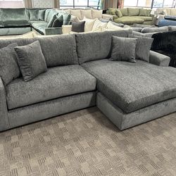 Gray deep comfy sectional