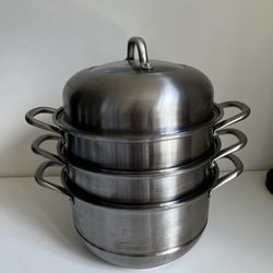 Stainless Steel 3-Tier Steamer Pots