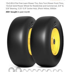 13X5.00-6 Flat Free Lawn Mower Tire, Zero Turn Mower Front Tires, 13X5X6 Solid M