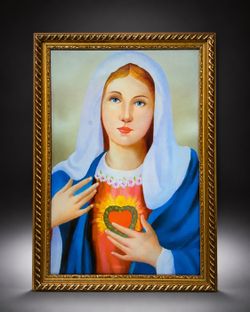 Framed Religious Sacred Heart Portrait Artwork