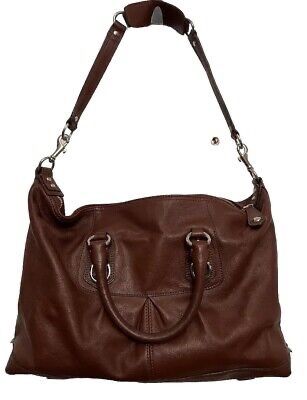 COACH Brwn Leather Convertible Satchel Shoulder Bag 13.5x10.5x5.5”
