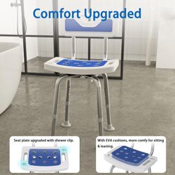 Shower Chair for Seniros Elderly Handicap Disabled Bariatric Adults or Women with Back, Bench Seat for Inside Shower stall and Bathroom Bath Tub Seats