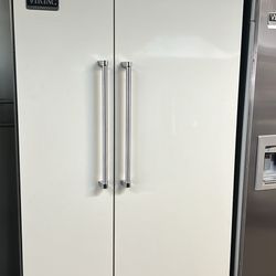 Viking 48”Wide Gloss White Built In Side By Side Refrigerator