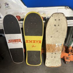 3 Vintage Skateboards Schmitt Stix Bones Skateboard 
