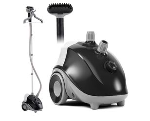 1500W Standing Garment Clothes Steamer with 1.7L Water Tank & Rolling Wheels